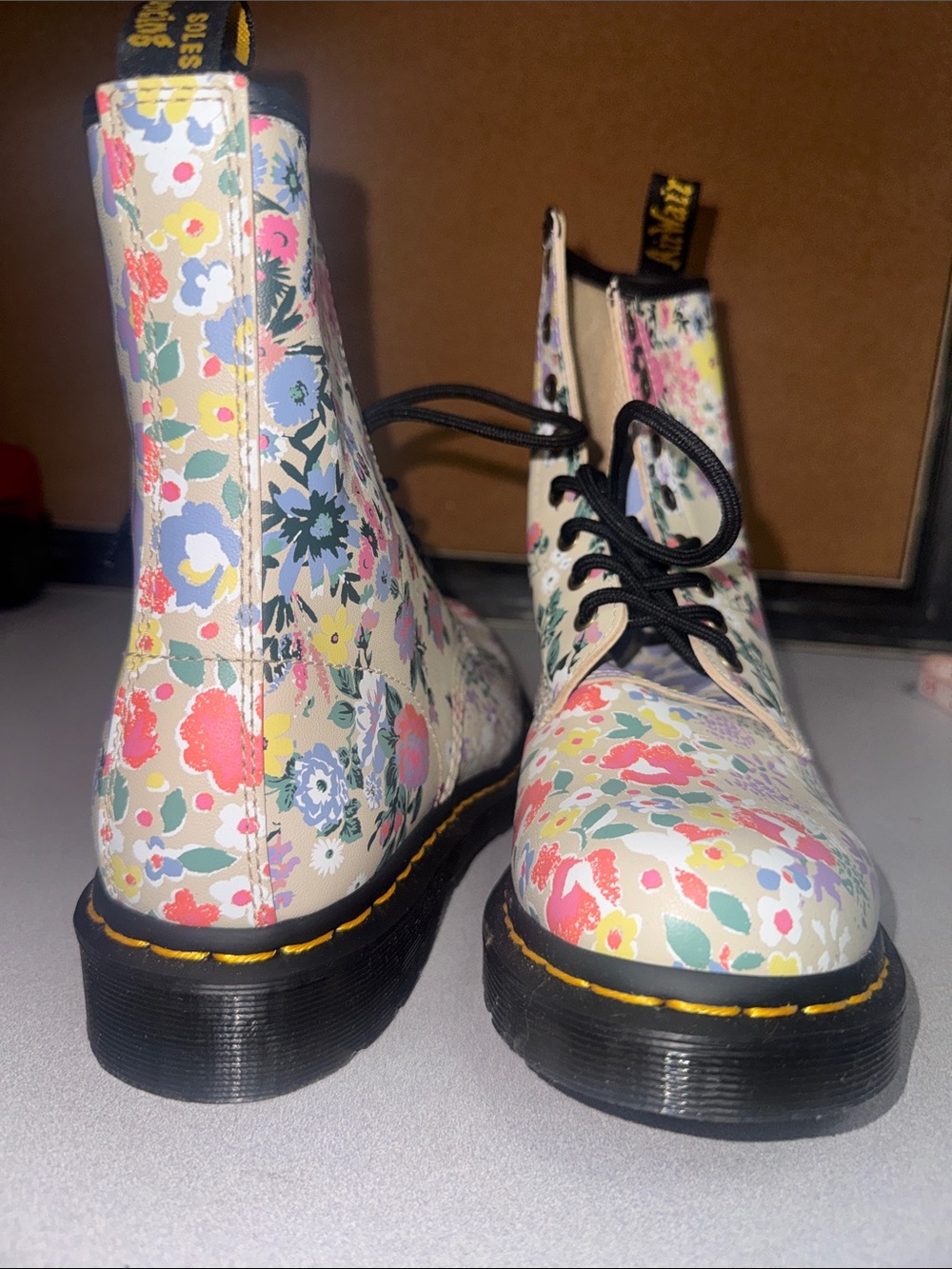Dr.Martens 1460 Floral Lace-Up Combat Boots - Picture 2 of 4